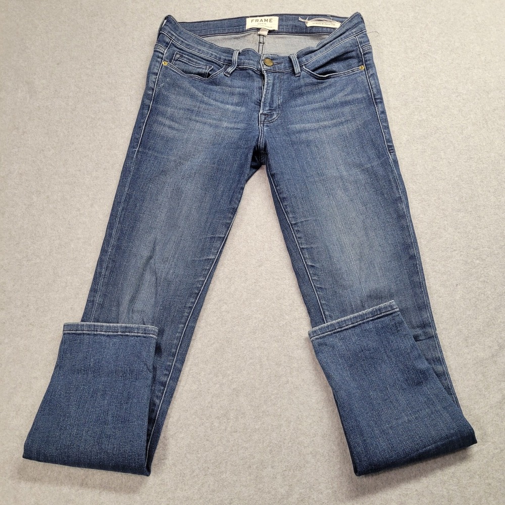 Frame Denim Le Skinny de Jeanne‎ Crop Jeans Blue Medium Wash Womens Size 27